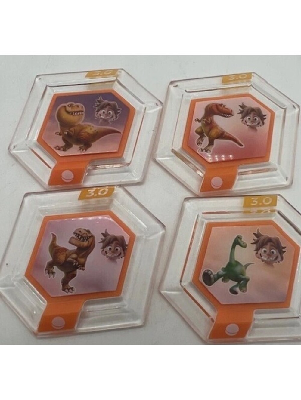 Disney Infinity 3.0 Good Dinosaur Set 4 Hexagonal Power Discs Ramsey Nash Arlo